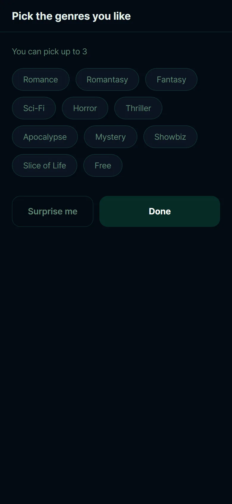 Genre picker