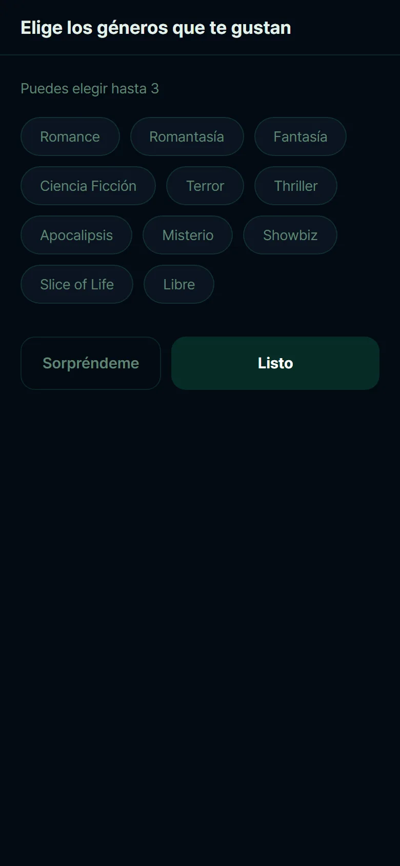 Genre picker